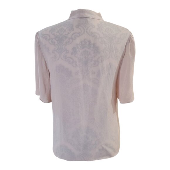 Aritzia Little Moon Zinnia Floral Embroidered Tie-Neck Blouse size medium - Picture 3 of 12